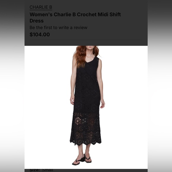 Charlie B Crochet Midi Shift Dress - Picture 1 of 5